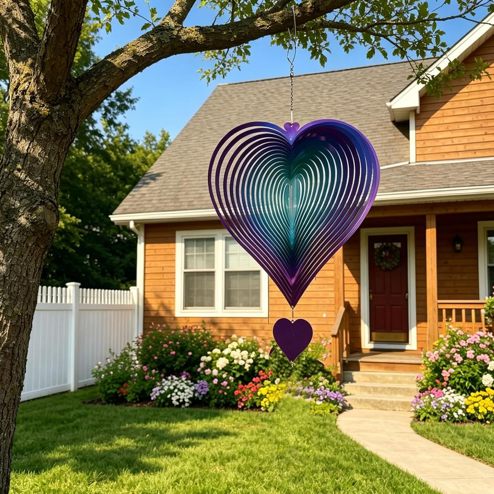 DJUAN 15in Large Heart Wind Spinner Garden Decor,Gifts for Women,Mom and Gran...