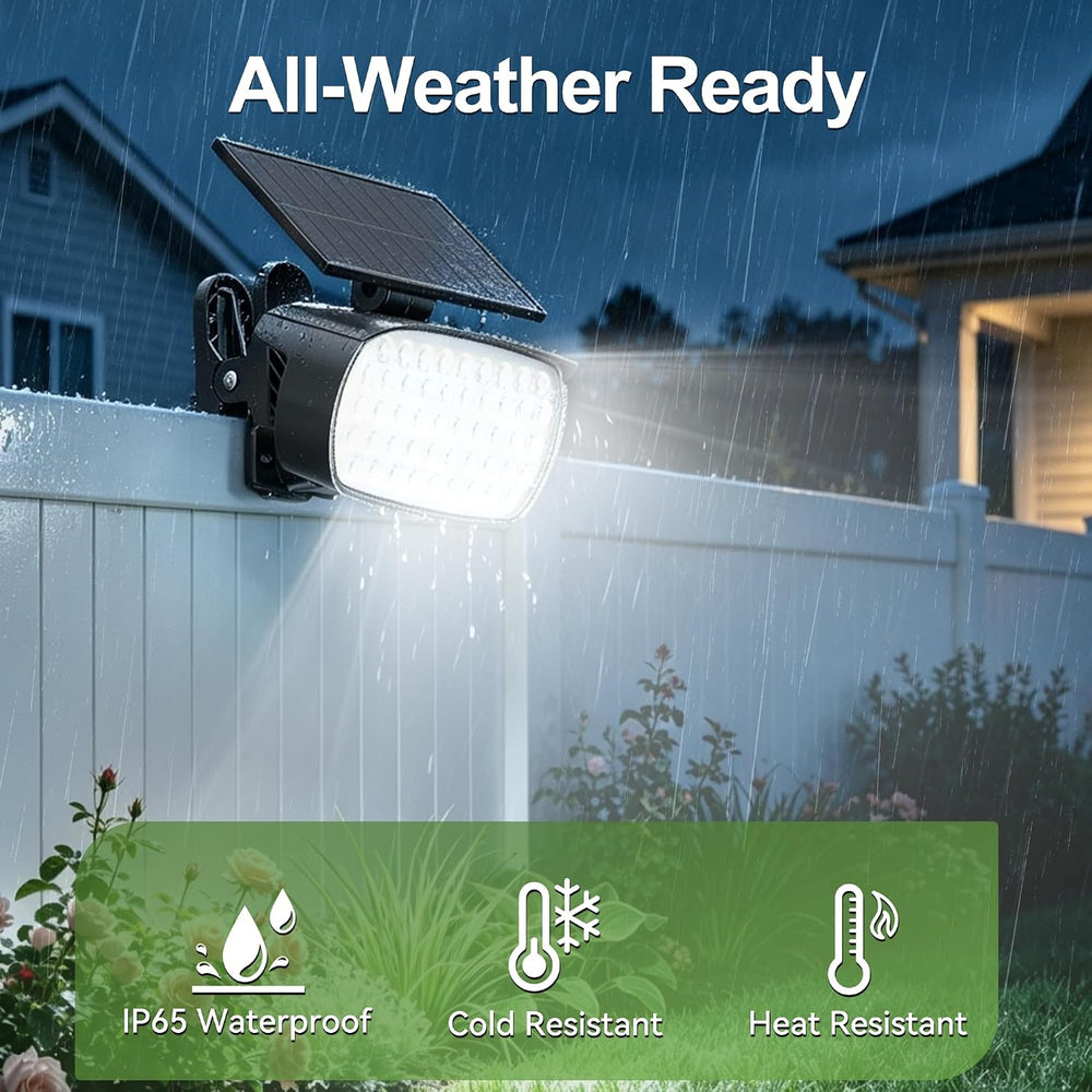 Clip On Solar Lights Outdoor, 120° Adjustable, 3-Mode Solar Fence Lights