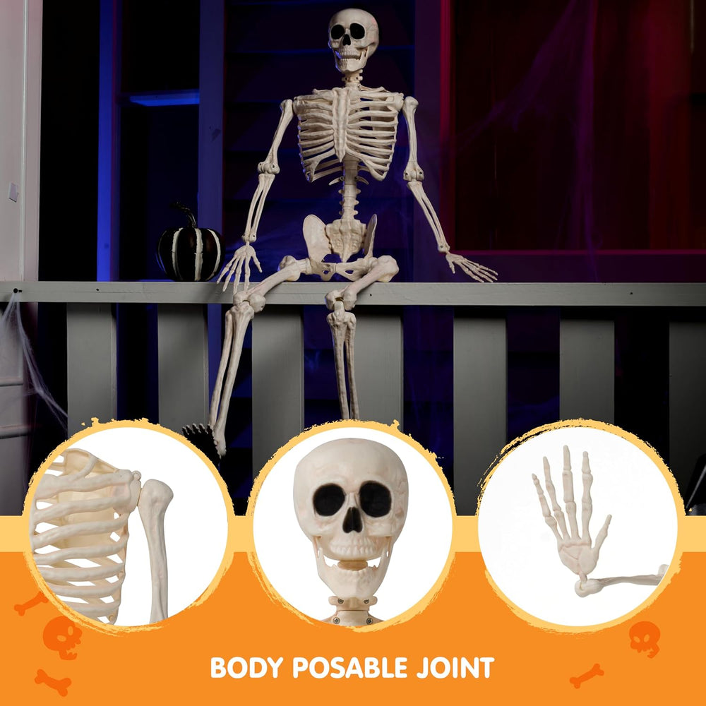 JOYIN 2PCS 36" Halloween Realistic Skeleton Decor, 3FT Full Body Stayabl...