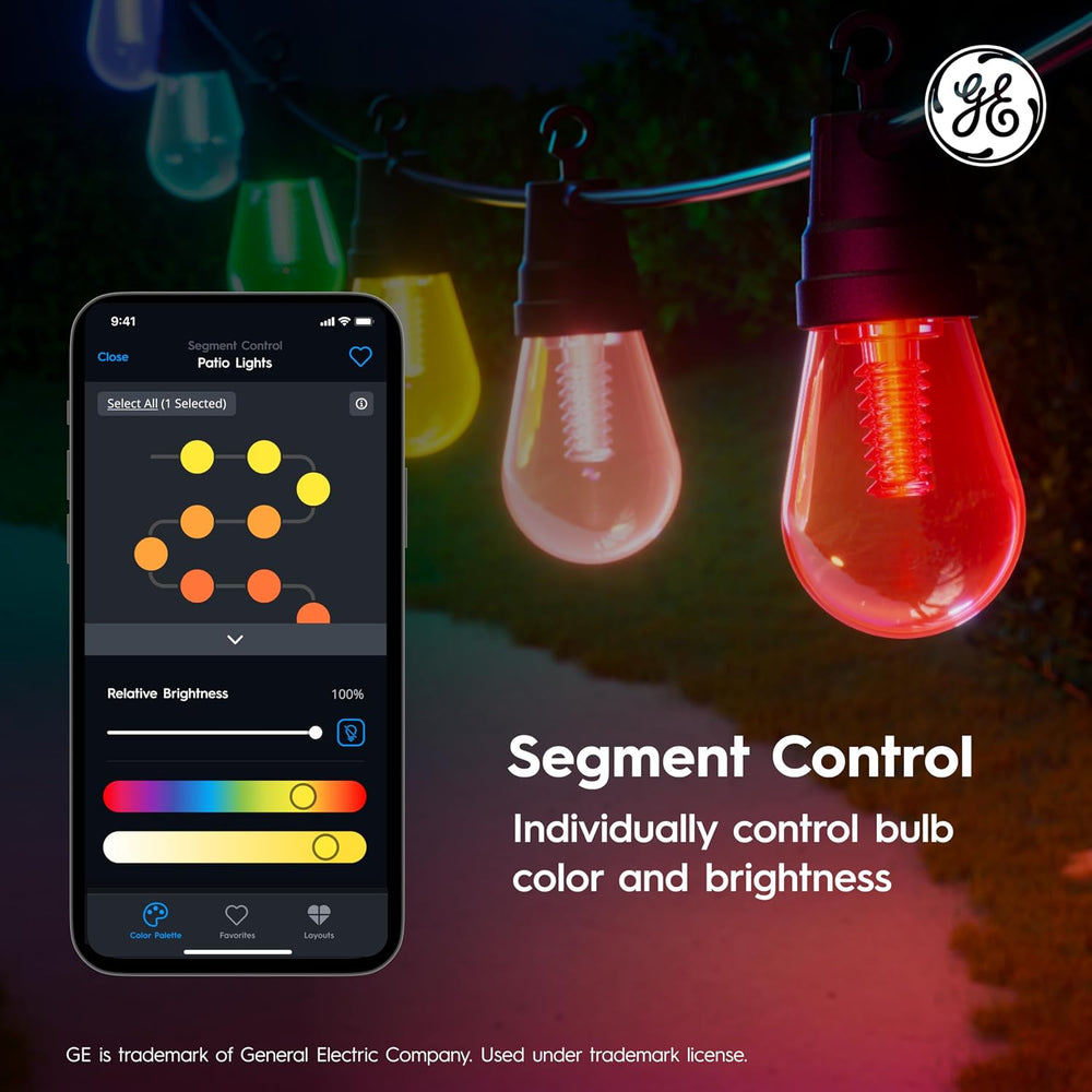 Cync GE Dynamic Effects Smart Cafe Lights, Color Changing Patio String Lights...