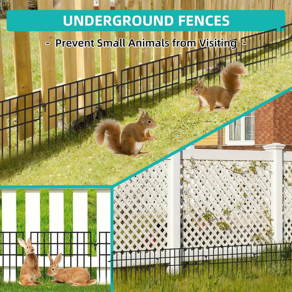 30 Panels Animal Barrier Fence, No Dig Fences, 13in(H) X 42.5ft(L) Garden Fen...