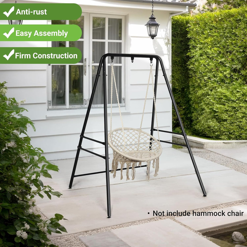 Metal A-Frame Hammock Chair Stand with 3 Hanging Holes
