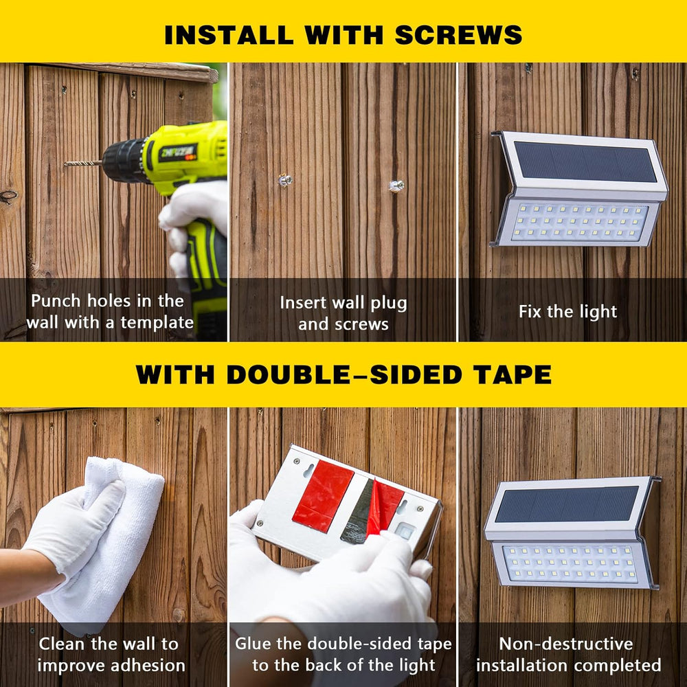 ROSHWEY Solar Deck Lights, Suitable for Fence Step Stair-Cool White-10Pack