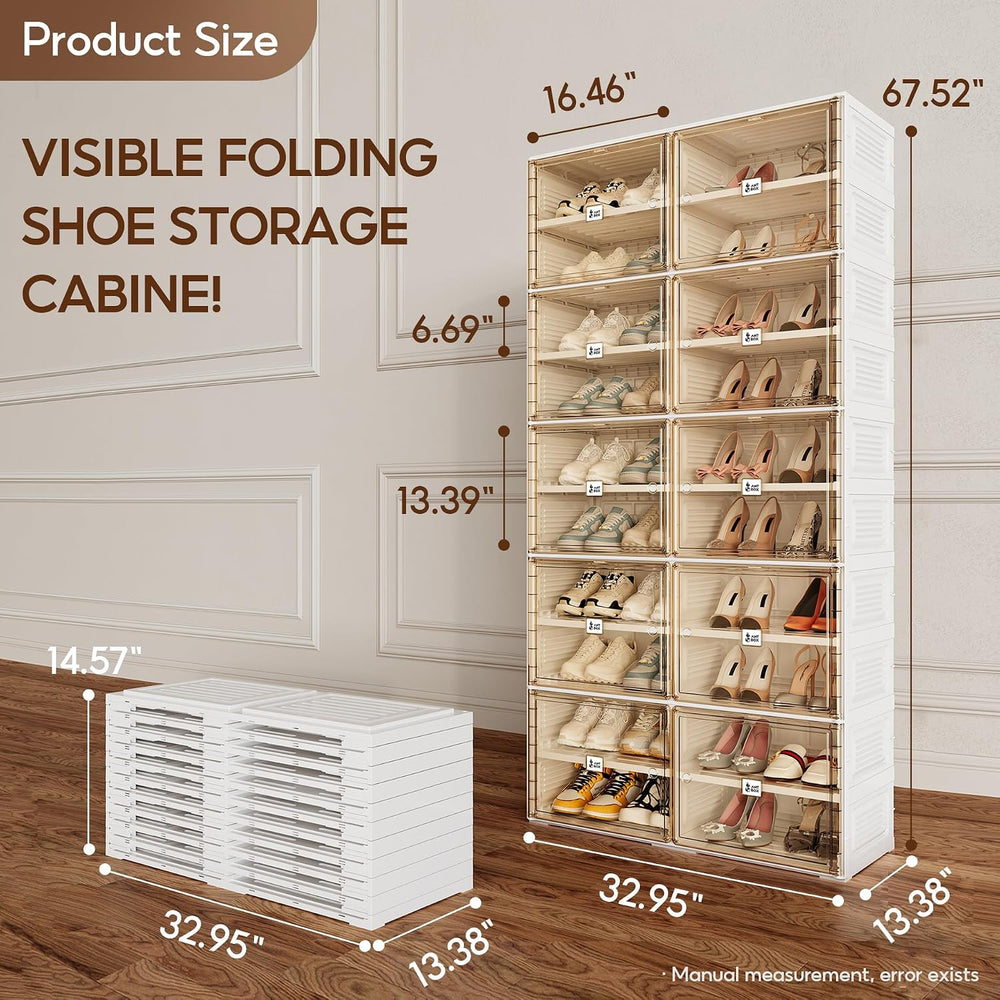 ANTBOX Portable Shoe Rack Organizer for Closet Entryway, Stackable Sneaker St...