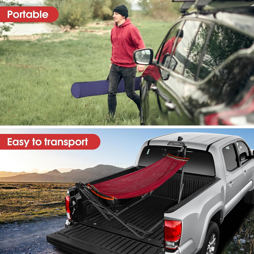 Goutime Collapsible Hammock Stand with Carry Bag, 550lbs,Portable,Red