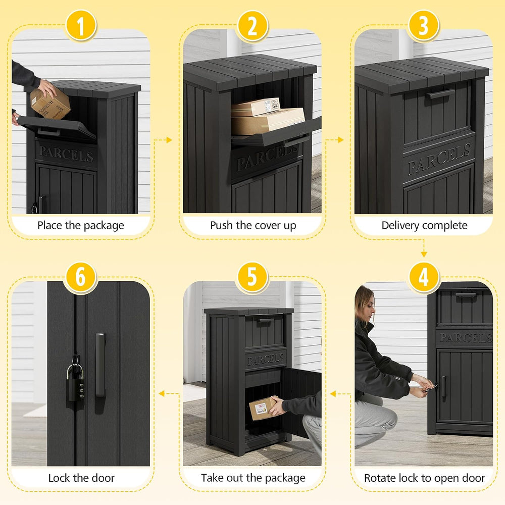 Package Delivery Boxes for Outside, Parcel Drop Box for, Black
