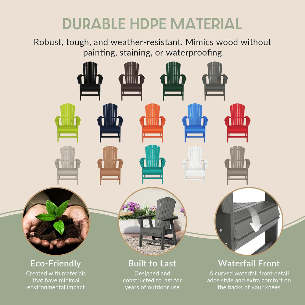 WestinTrends Dylan Outdoor Patio Shell-Back Adirondack Dining Chair Weather R...