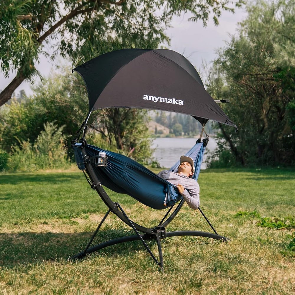 Set Up in 3 Seconds Adjustable Portable Aluminum Alloy Hammock Stand for Outs...