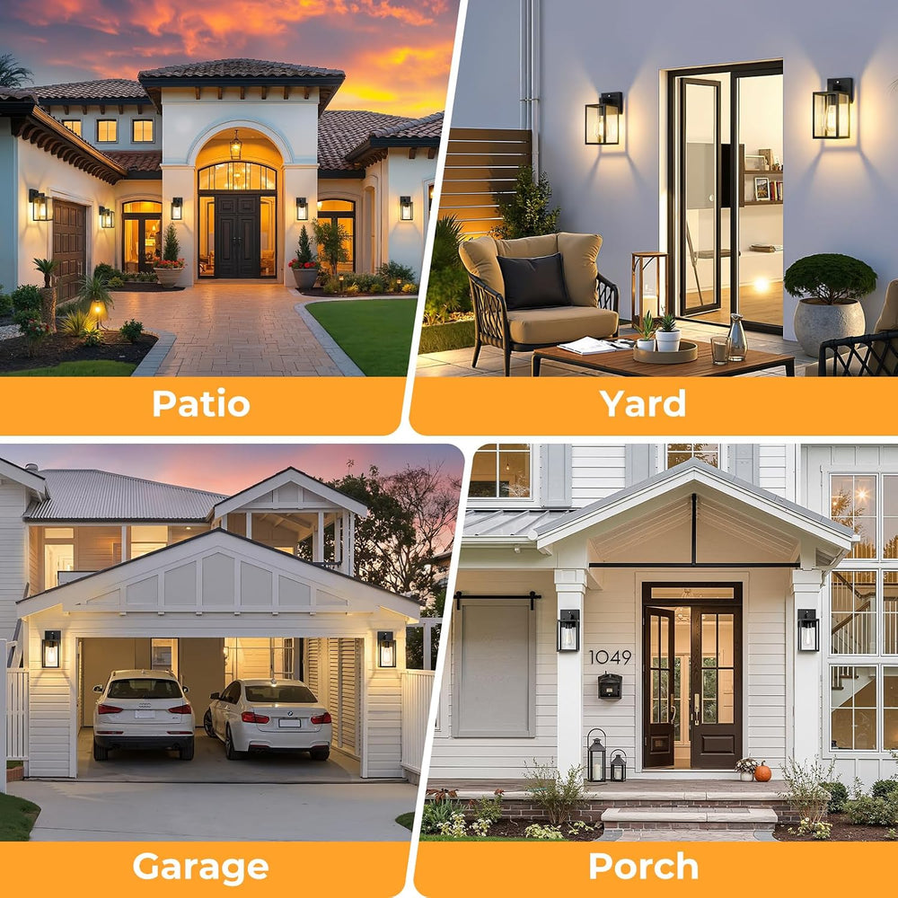 FOLKSMATE 2 Pack Dusk to Dawn Outdoor Wall Light Fixtures, Hardwired Anti‑Rus...