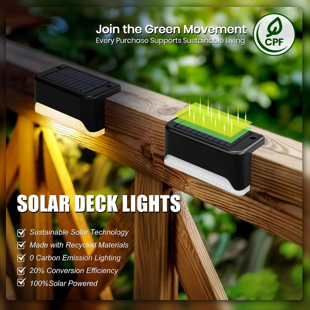 SOLPEX Solar Deck Lights Outdoor,Fence Lights Waterproof,16 Pack Warm White