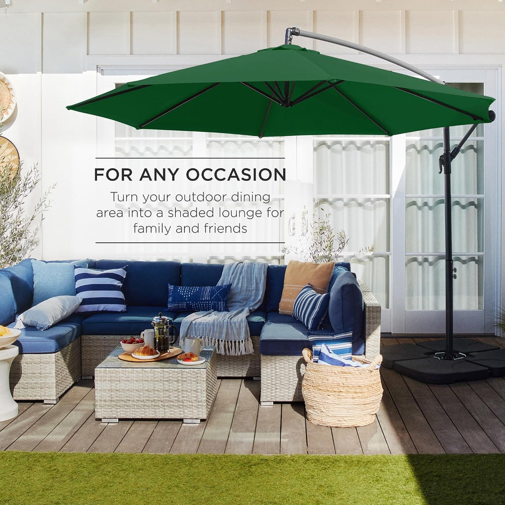 Best Choice Products 10ft Offset Cantilever Hanging Market Patio Umbrella, 8 ...