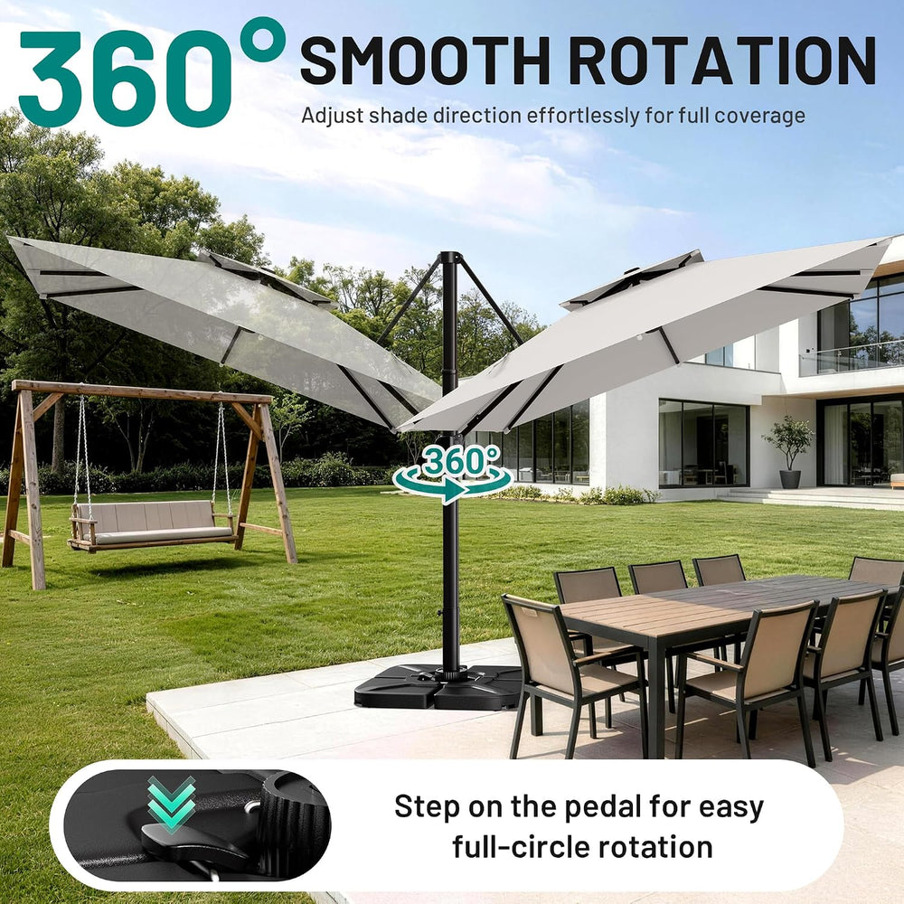 AreShark Double-Top Cantilever Patio Umbrella