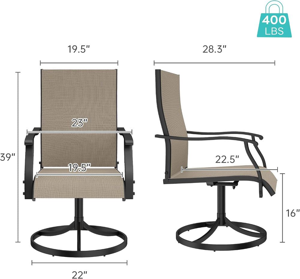 Patio Chairs Set of 2, Outdoor Chairs Set of 2, Khaki