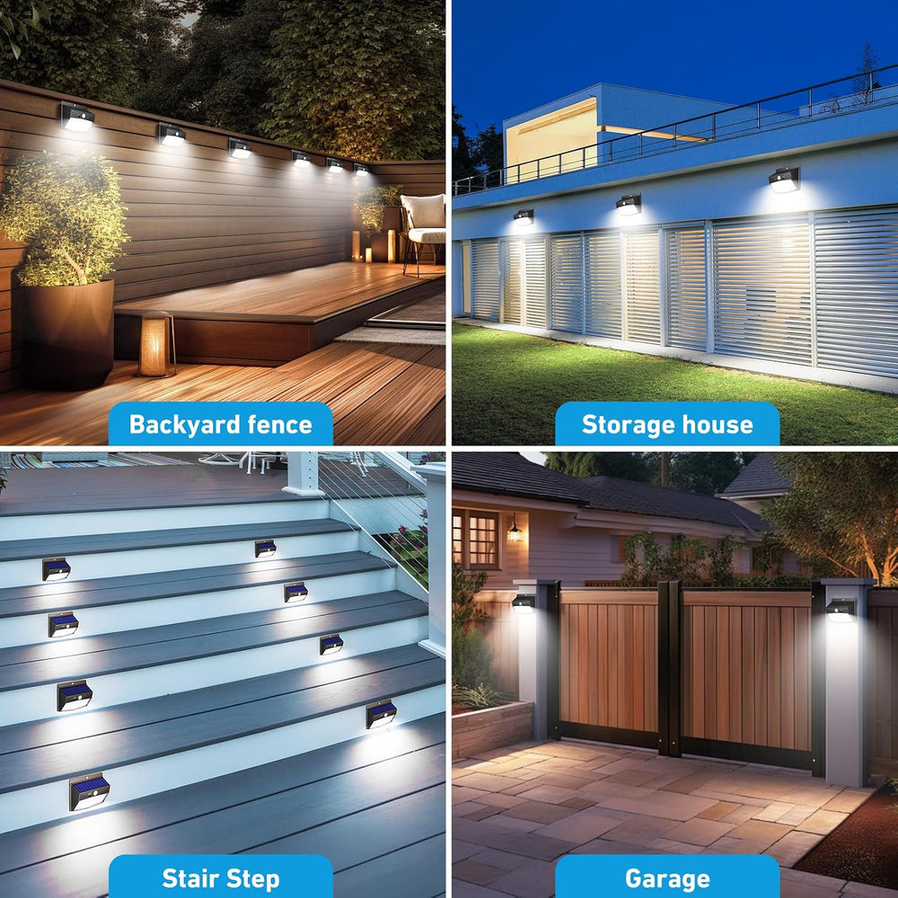 Peasur Solar Motion Sensor Outdoor Light 12Pack, 138 LED, Black-Cool White