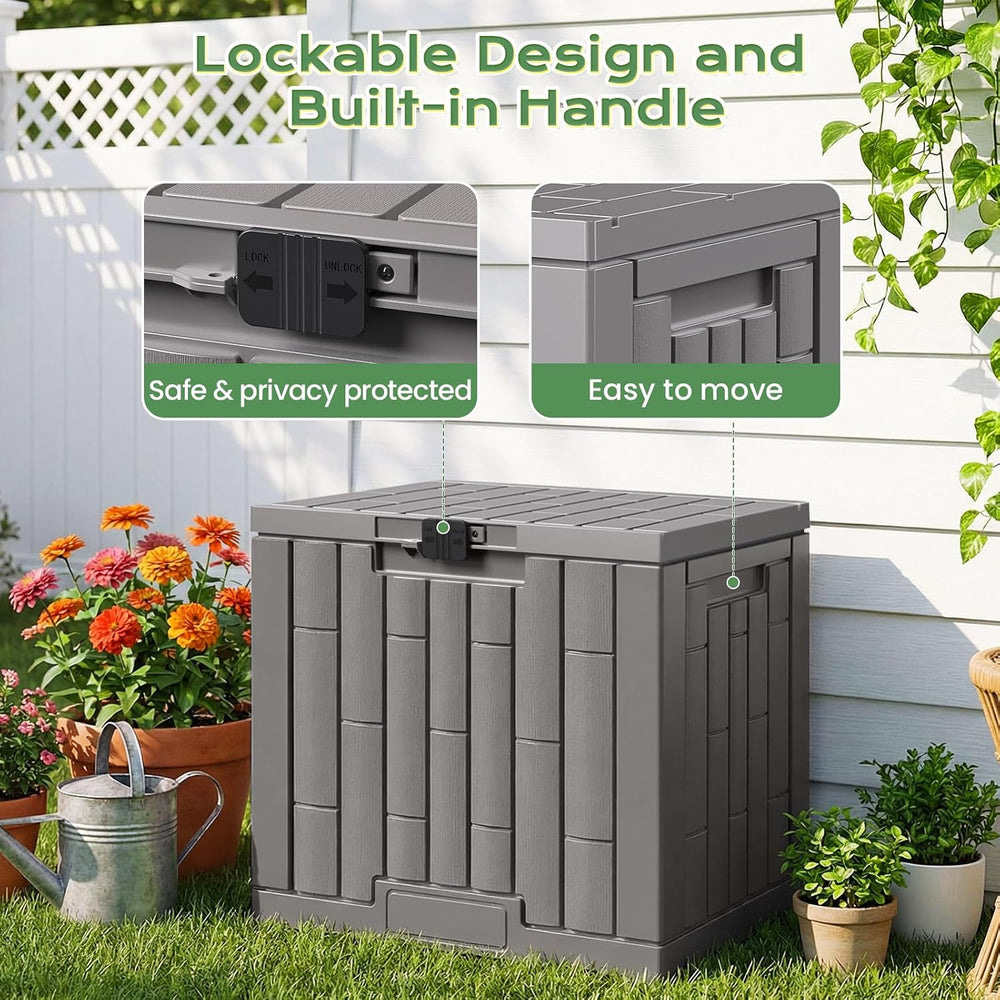 Jocoevol Deck Box 30 Gal, UV Resistant & Waterproof Outdoor Storage Box w...