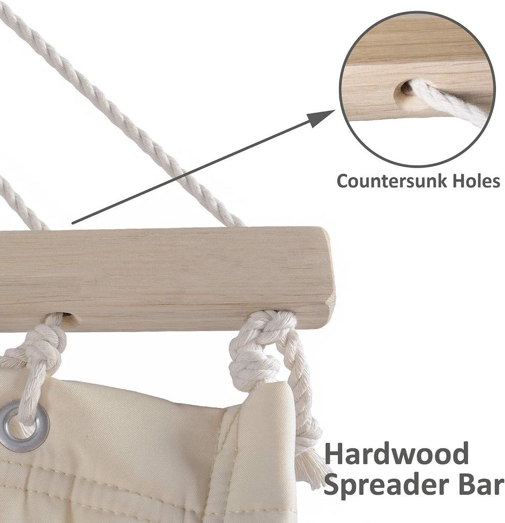 SUNCREAT Hammocks Double Hammock with 13.5 ft Wooden Stand, Hammock Cover, Ou...