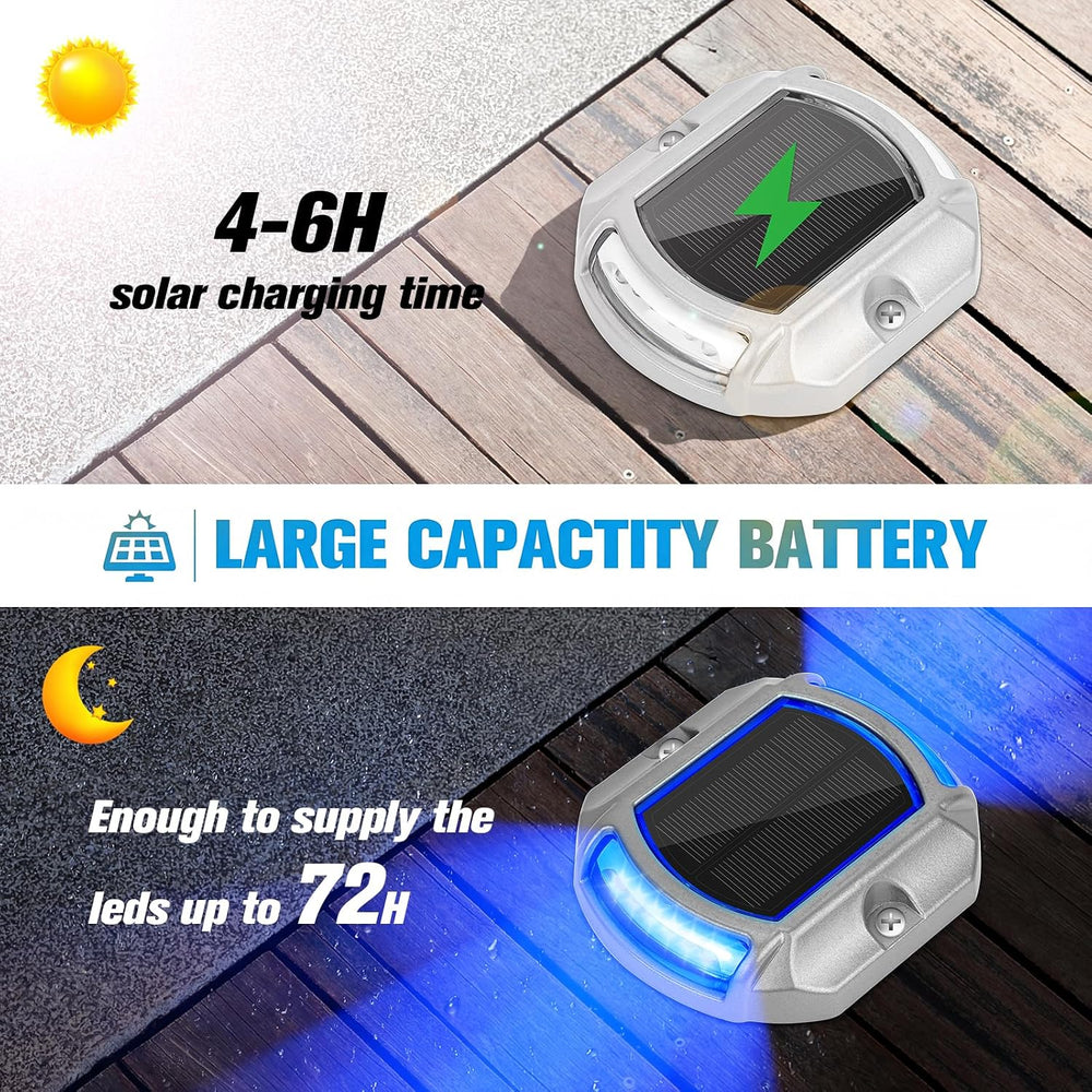 VOLISUN Solar Driveway Dock Deck LED Outdoor Lights 2 Colors Modes 12 Pack