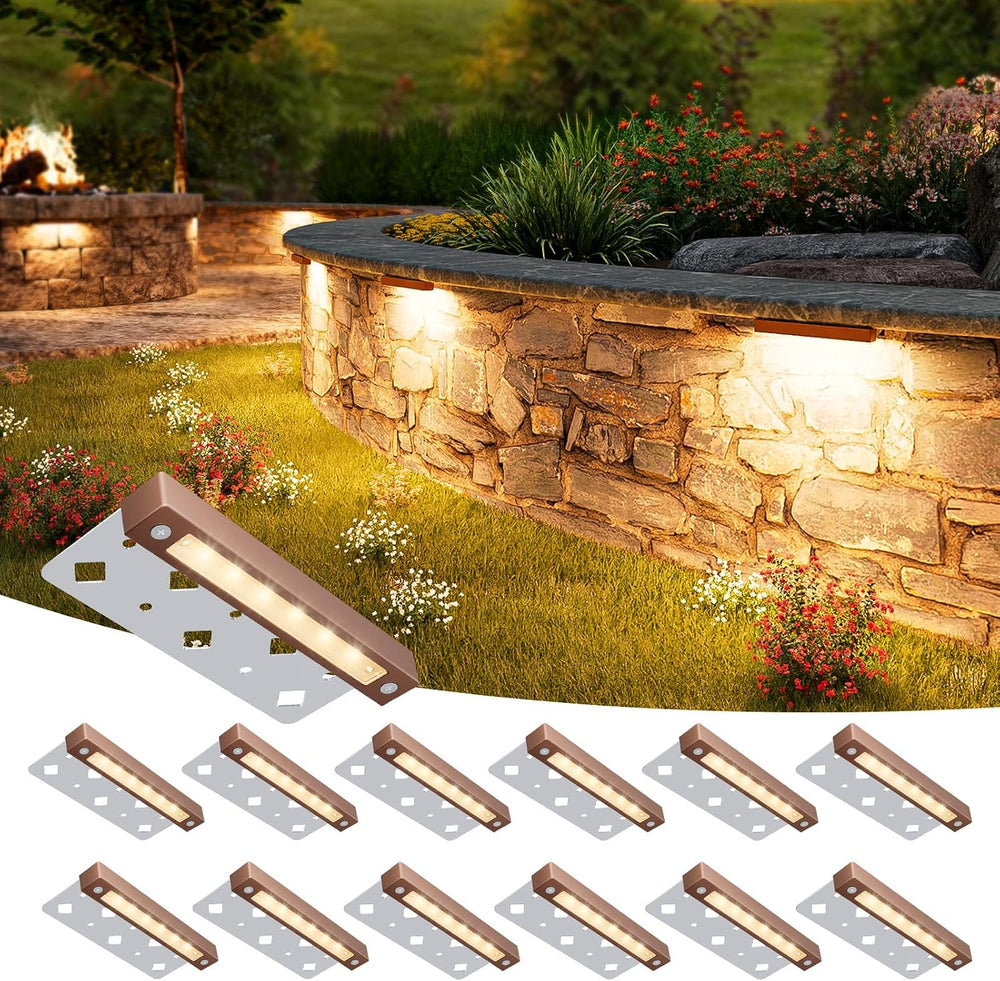 VOLISUN 7 Inch Retaining Wall Lights, 2700K Hardscape Lighting, 12 Pack | IP6...