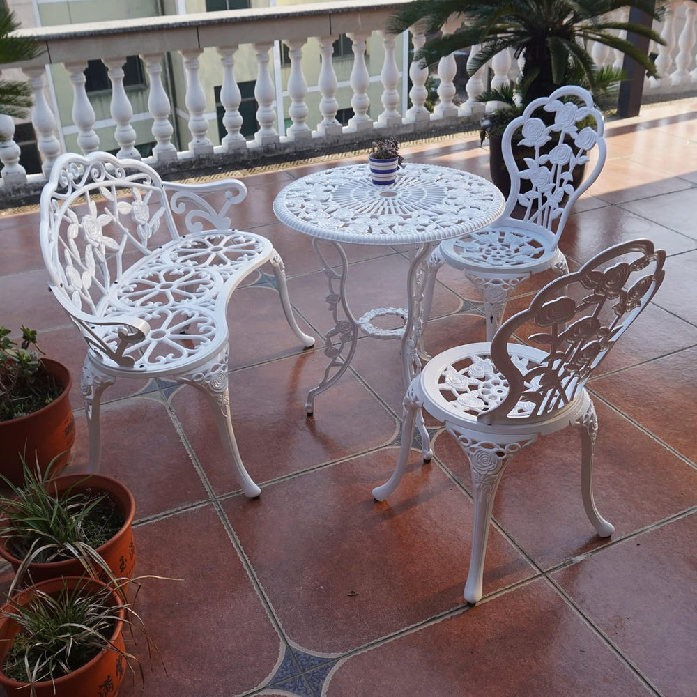 KAILI Outdoor Outdoor Tables and Chairs cast Aluminum Four piece Set, Includi...