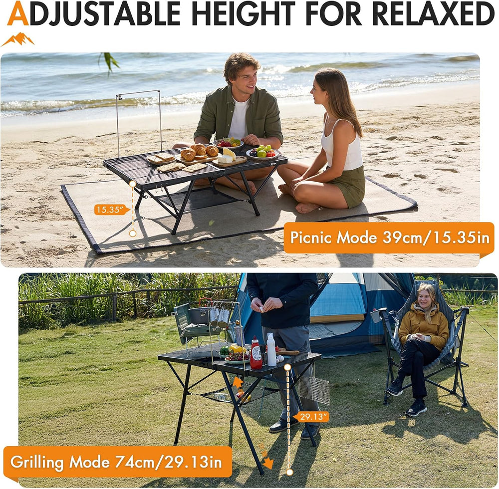 Portal 4 ft Folding Camping Grill Table Heavy Duty Portable Outdoor for BBQ