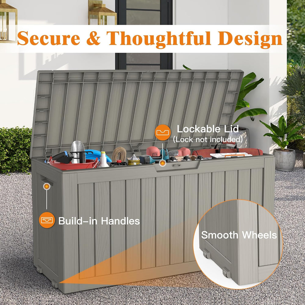 Outdoor Deck Storage Box,80 Gallon Deck Box,Lockable Patio Storage Bench