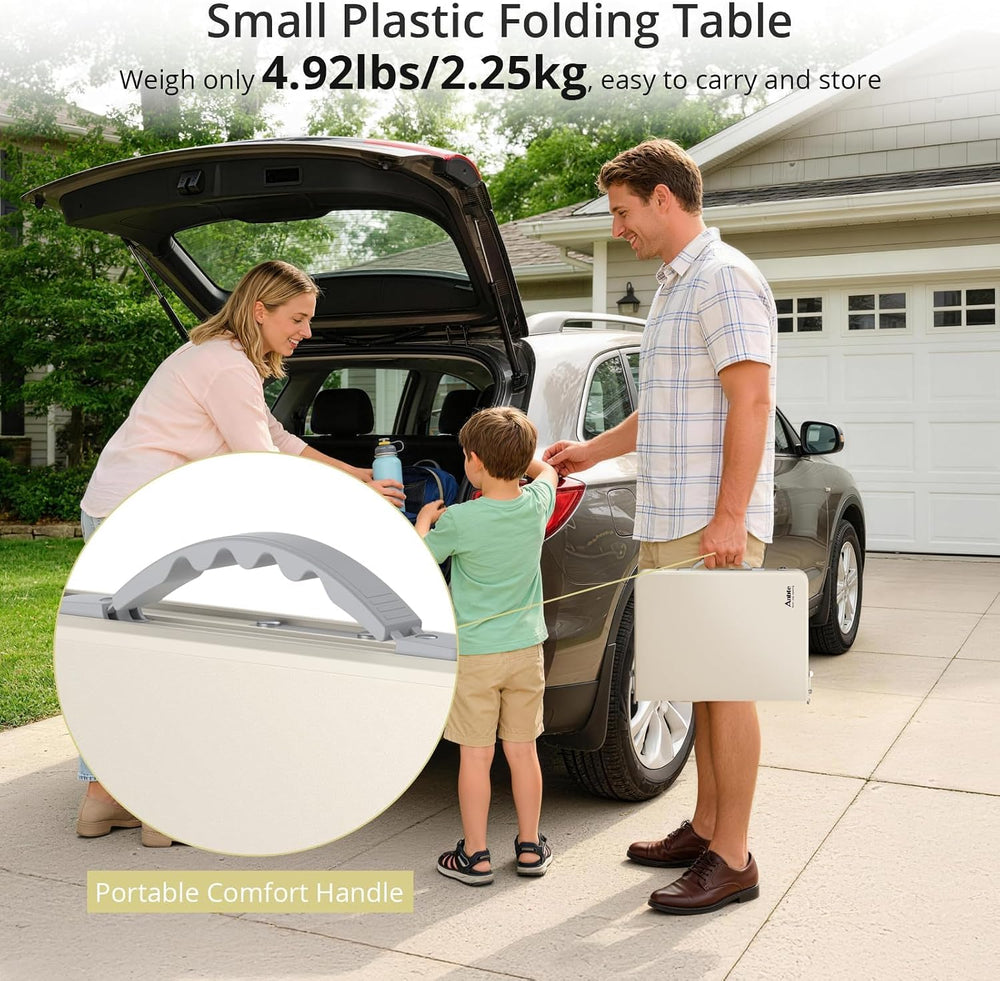 Anbte 2 ft Small Folding Table, 3 Adjustable Height for Camping, 23" X 1...