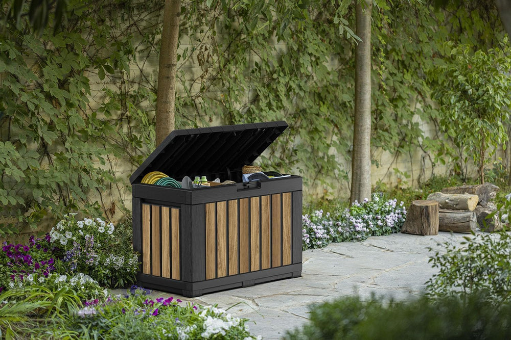 Keter Signature Collection 50 Gallon Resin Deck Box Organization and Storage ...