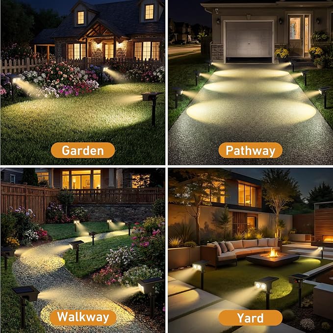 btfarm Solar Spot Lights Outdoor Waterproof, 8 Pack/3 Modes Motion Sensor Lig...