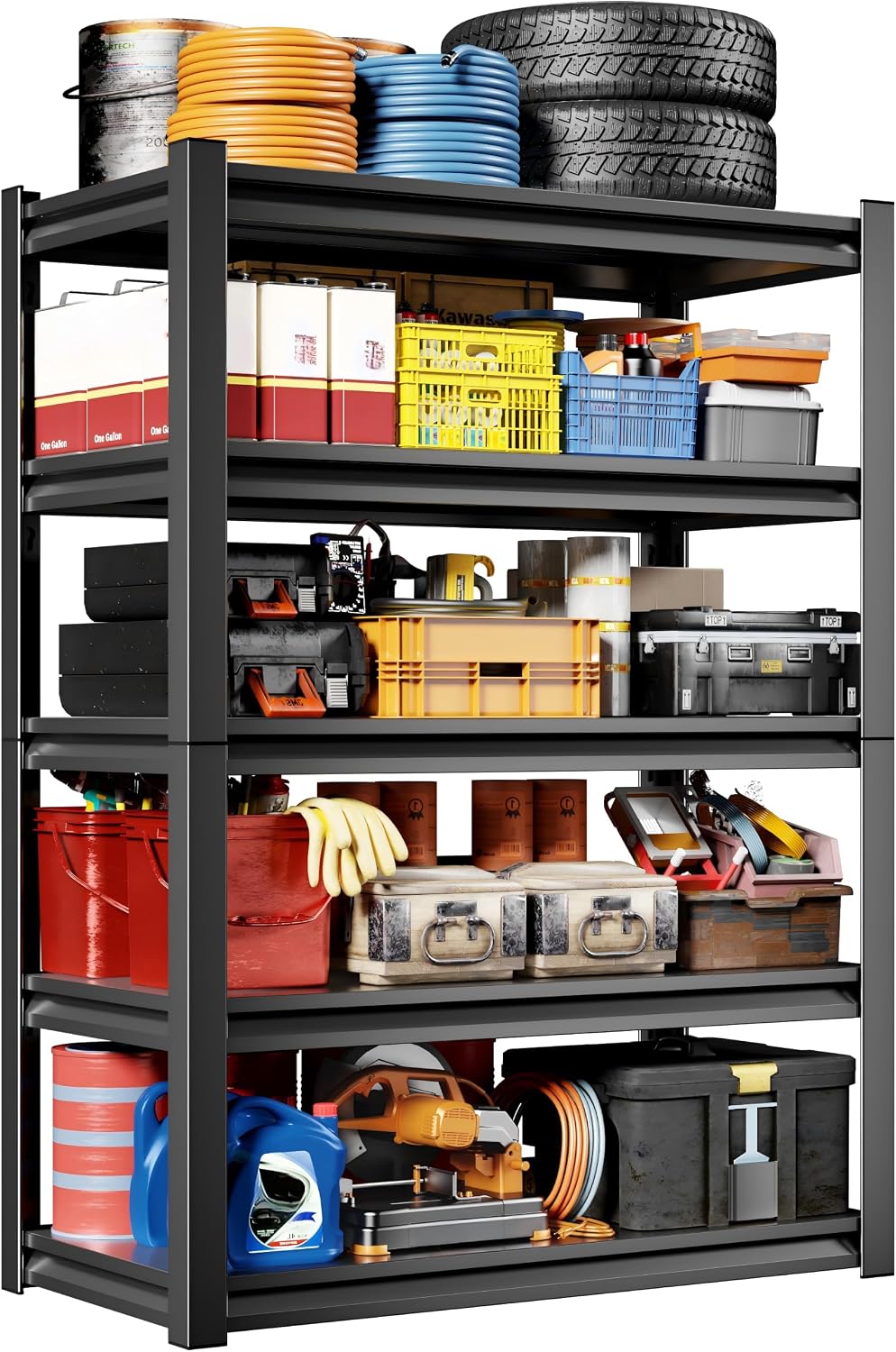 2500LBS Heavy Duty Metal Storage Rack, Garage Shelving Unit