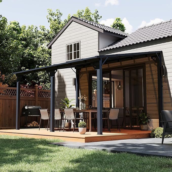 Aoxun 14'x 10' Premium Gazebo with Aluminum Top Frame & Polycarbo...