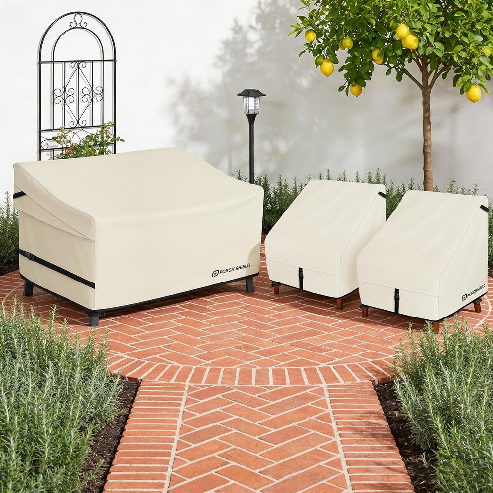 Porch Shield Waterproof Outdoor Sofa Cover 77W x 35D x 35H inch, Beige