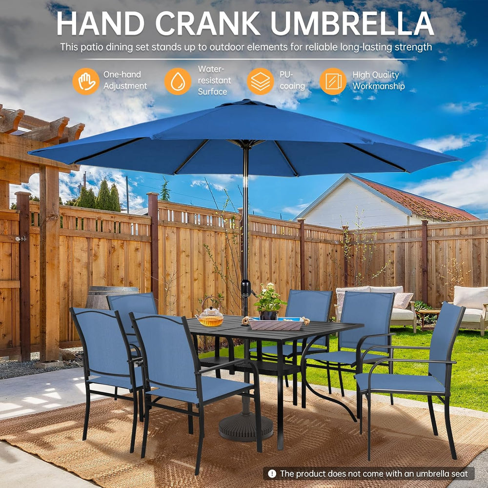 SUNCROWN 8 - Piece Outdoor Dining Set, Patio Furniture Set with 6 Textilene D...
