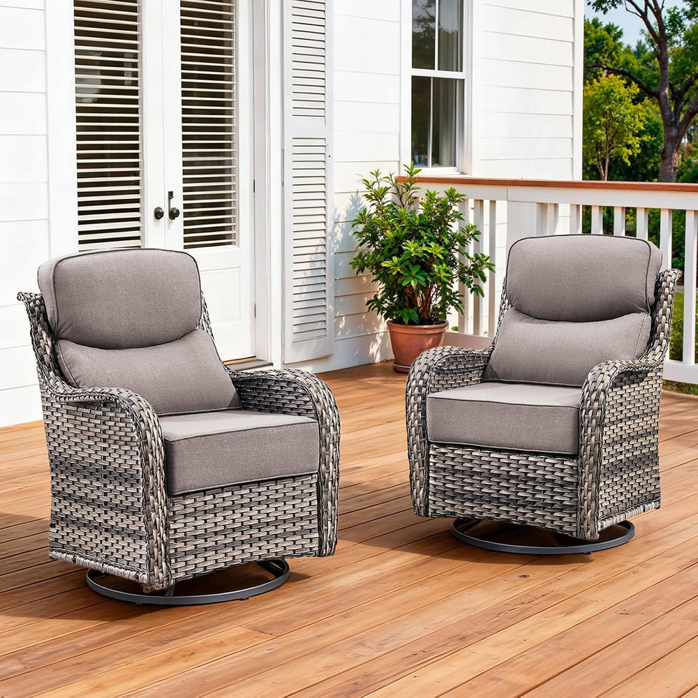 Luxury Outdoor Patio Furniture Set with 6-Inch Thick Cushions, Grey