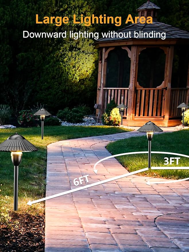 ZUCKEO LED Landscape Lighting Low Voltage Pathway Lights 12V 24V Landscape Li...