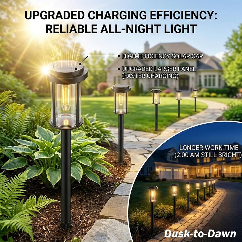 DERAYSION Solar Lights Outdoor, 8 Pack Upgraded Solar Pathway Lights, LED Sol...