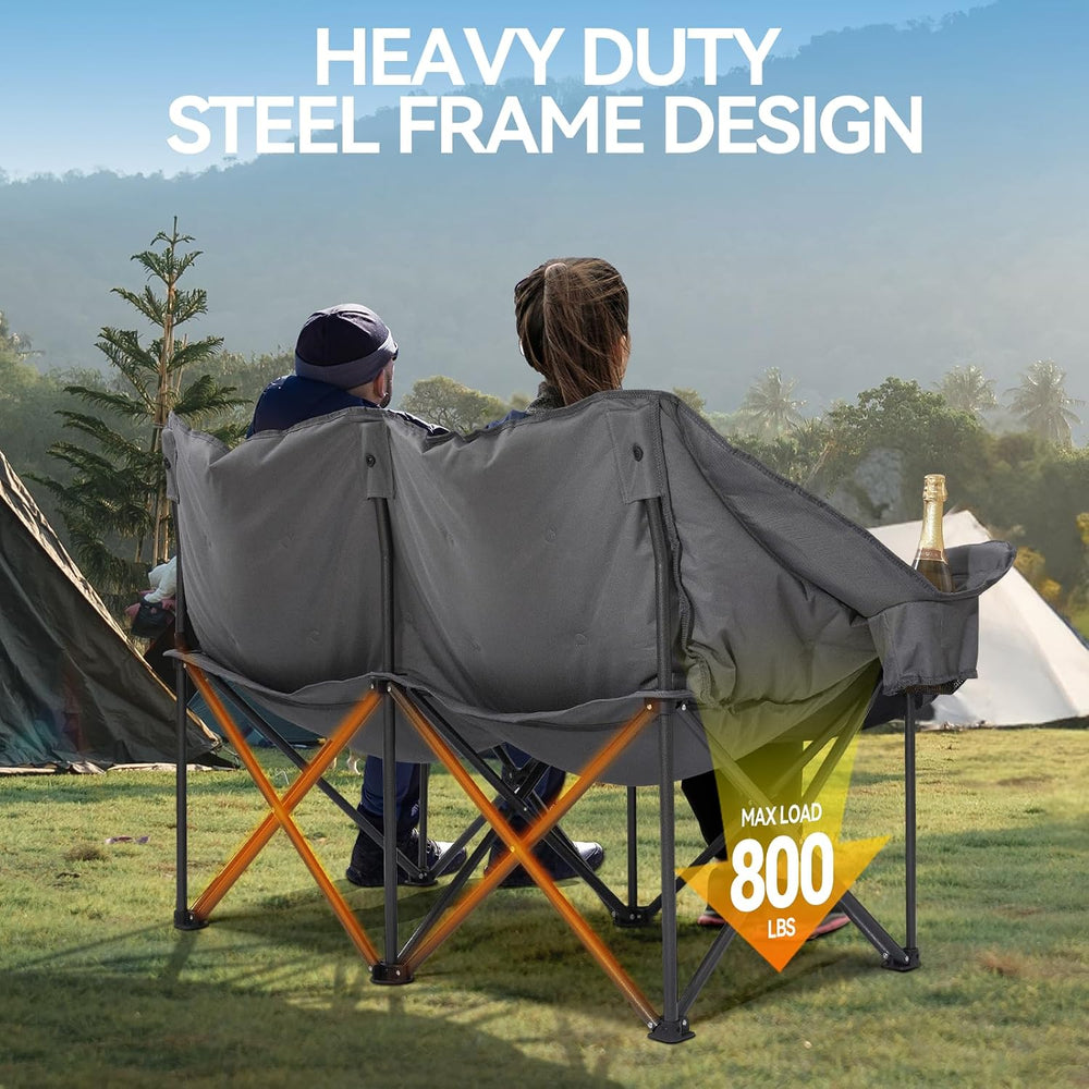 Heated Double Camping Chair Oversized with 3 Temperature Settings