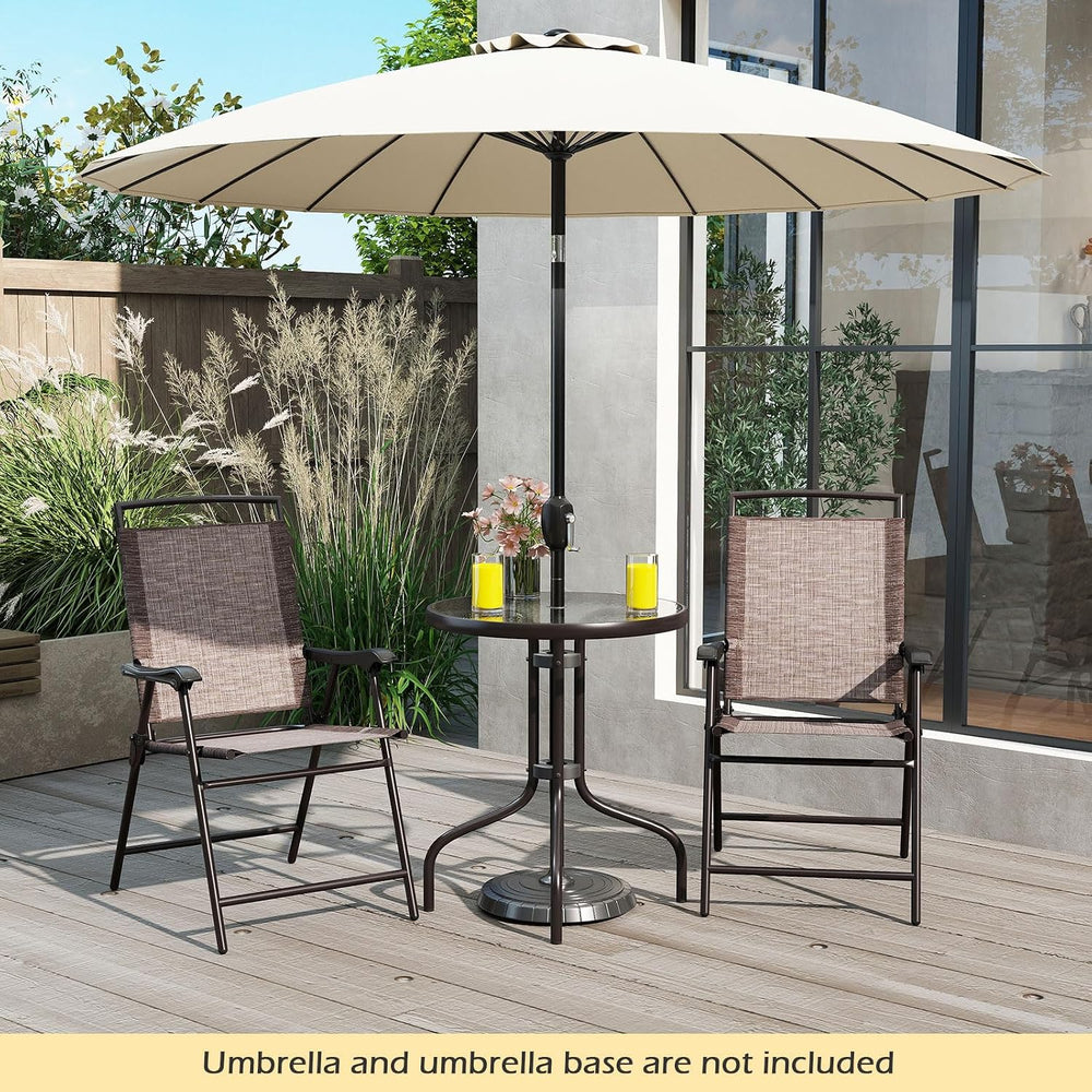 Goplus Bistro Table and Chairs Set of 2, Outdoor 3 Piece Patio Bistro Set wit...