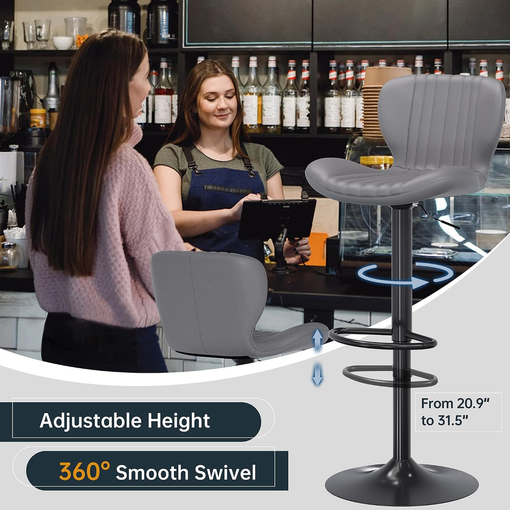 SUNLEI Swivel Swivel Bar Stools Set, Barstools Counter Height with Shell Shap...