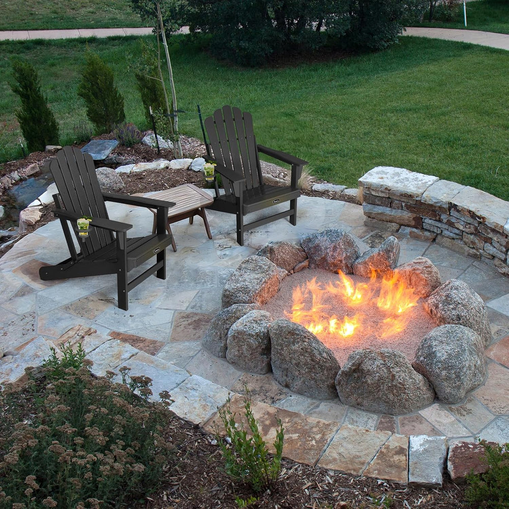 FUNBERRY Oversized Folding Adirondack Chair Set of 2, Fire Pit Chair 400LBS