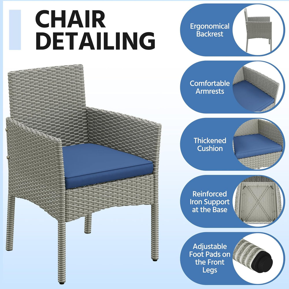 Yaheetech Patio Furniture Set 4 Pieces Conversation Sets, Rattan Chair Wicker...