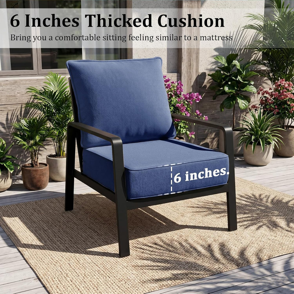 6" Thick Outdoor Chair Cushions, 22 x24 Inch Patio Furniture Cushions Se...