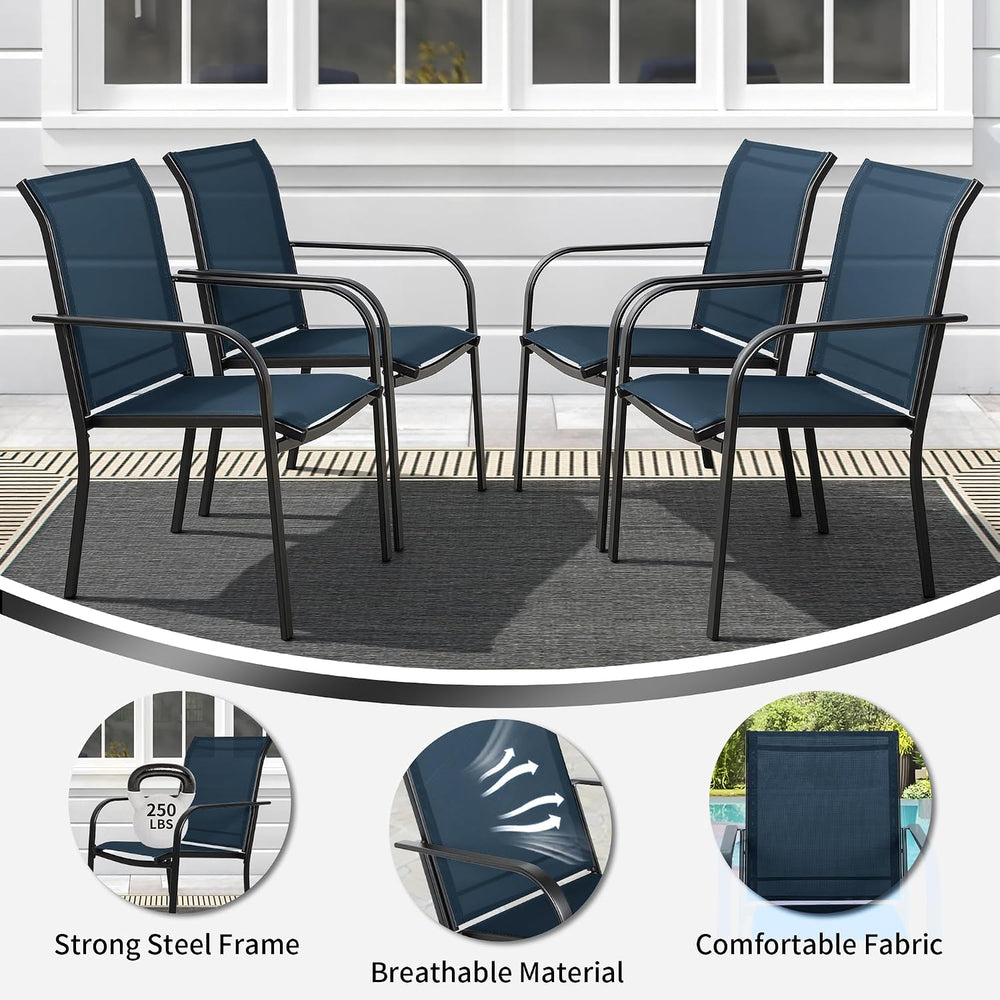SUNCROWN 8 - Piece Outdoor Dining Set, Patio Furniture Set with 6 Textilene D...