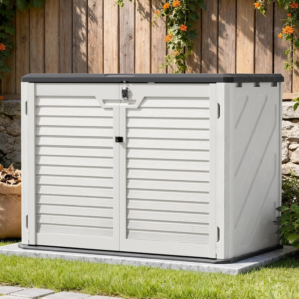 31 Cu.Ft Outdoor Storage, Lockable Vertical Resin Outdoor Storage Cabinet wit...