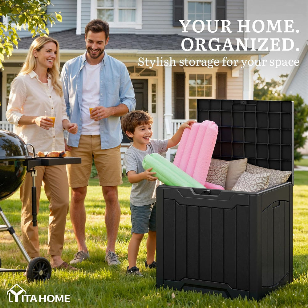 YITAHOME 31 Gallon Resin Deck Box Outdoor Storage Box and Waterproof