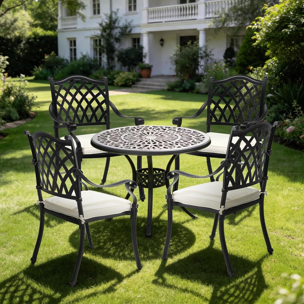 VINGLI Patio Chairs Set of 2 - Stackable Outdoor Cast Aluminum Dining Chairs ...