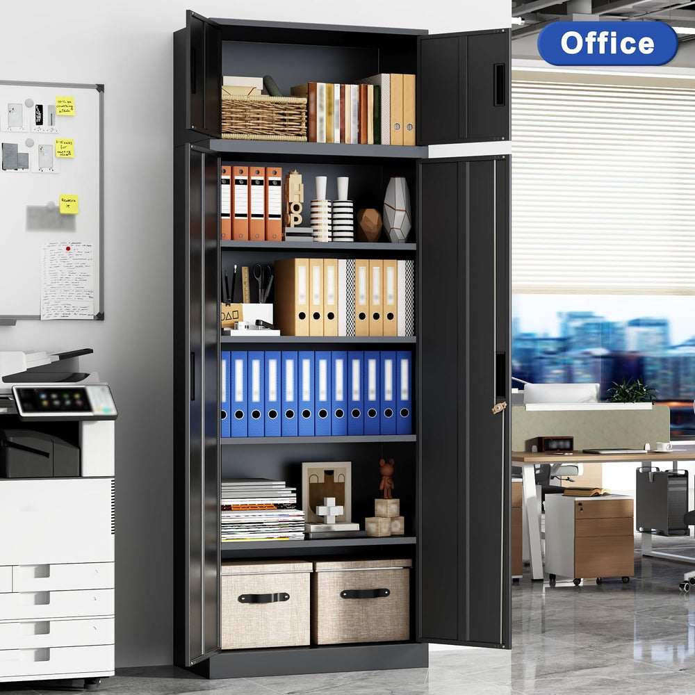 CJF Metal Storage Cabinet, 87 inch Tall Large Locking Cabinet with Top Cabine...