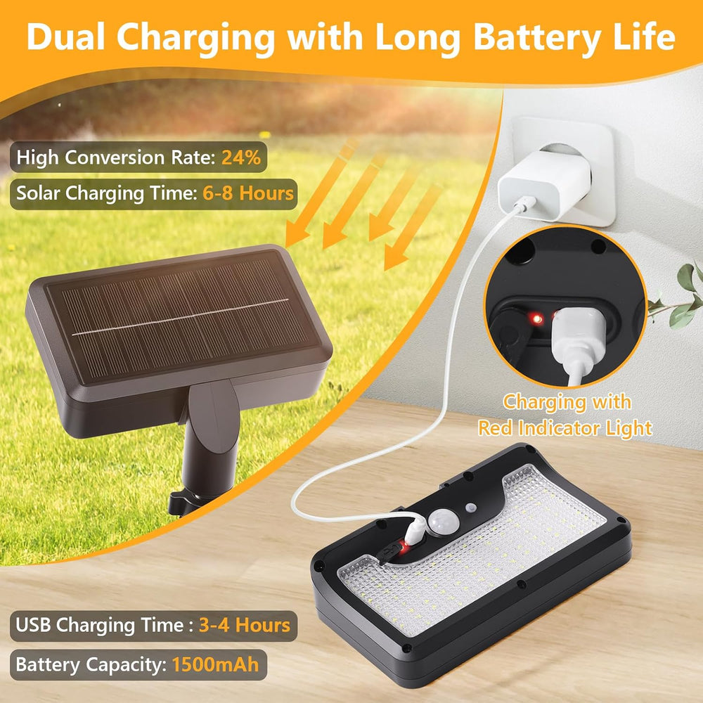 Clip On Solar Motion Lights Outdoor,360°Rotatable Fence Lights(2Pack,6000K)