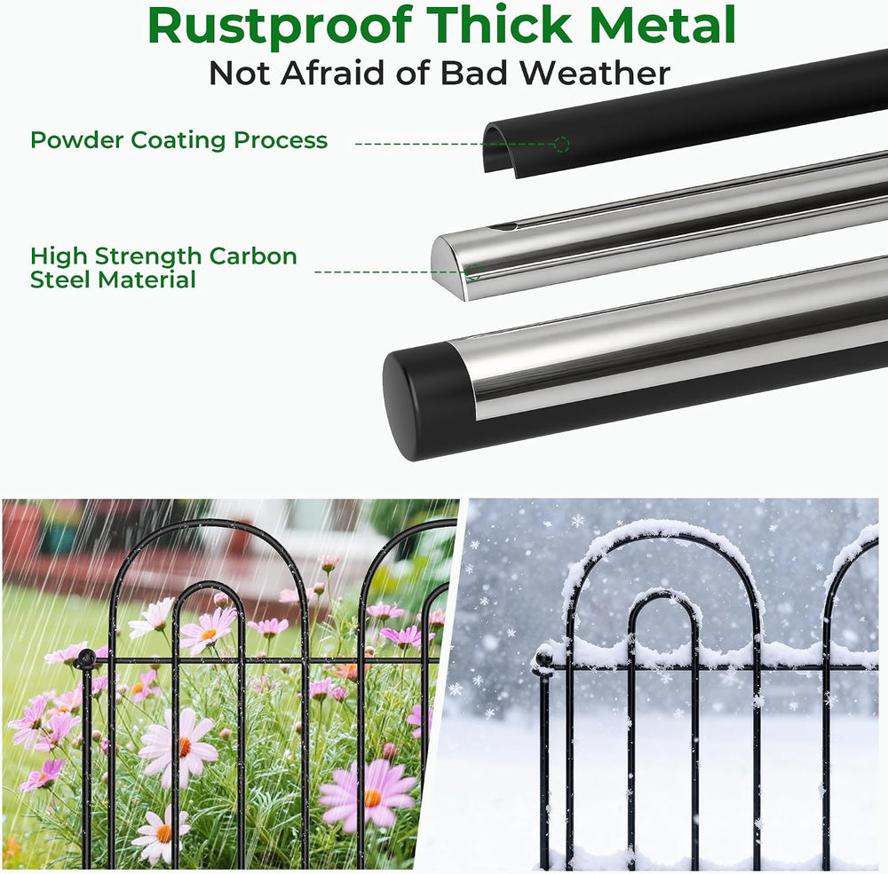 AMAGABELI GARDEN & HOME 32 Panels 13in(H)×45ft(L) Decorative Garden Fence...