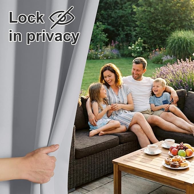 RYB HOME Extra Wide Outdoor Curtains for Patio Waterproof Heavy Duty Thermal ...