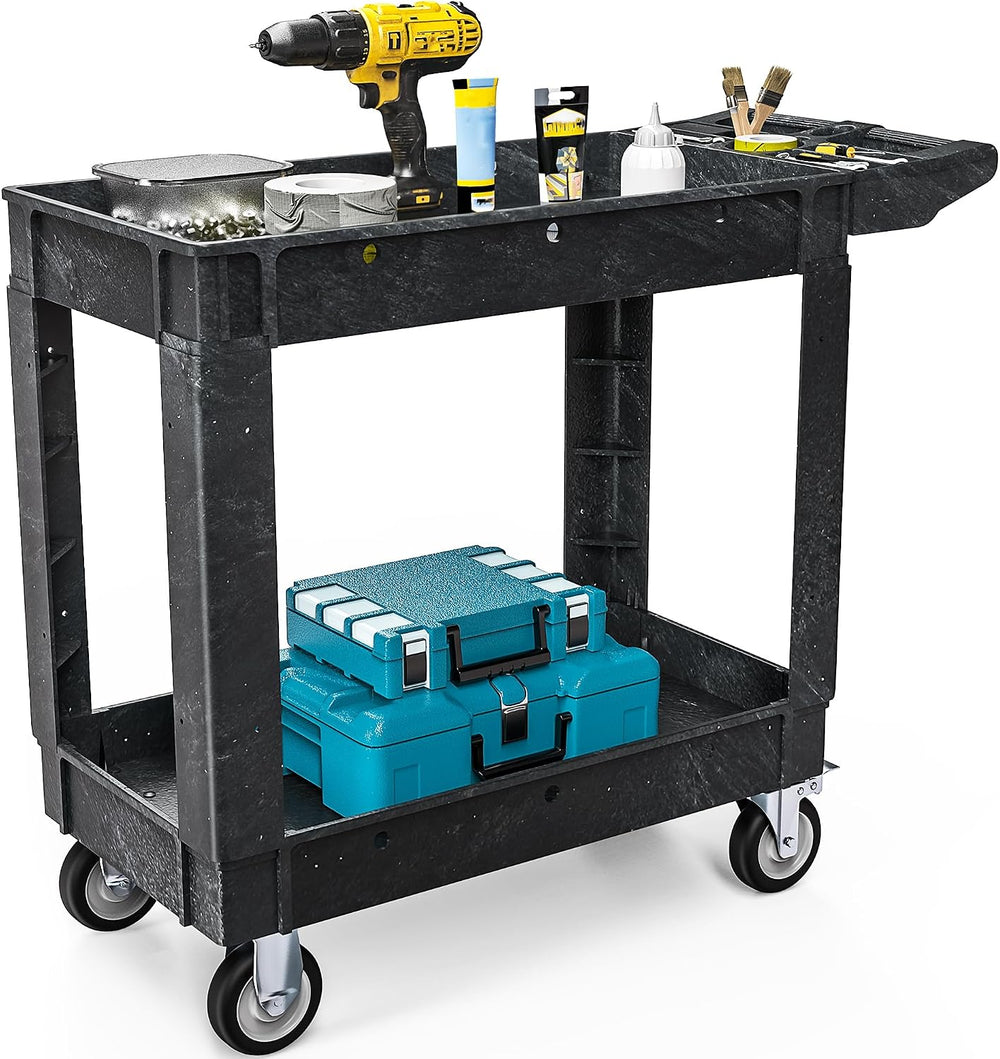 DWVO 40 x 17 in Heavy Duty Rolling Utility Cart on Wheels Black